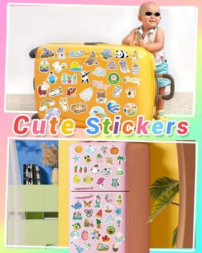 200 Pcs Stickers for Kids, Cute Water Bottle Stickers Vinyl Waterproof Laptop Stickers for Classroom School Students Gifts Teachers Supplies Party Favors Prizes for Kids Teens Girls