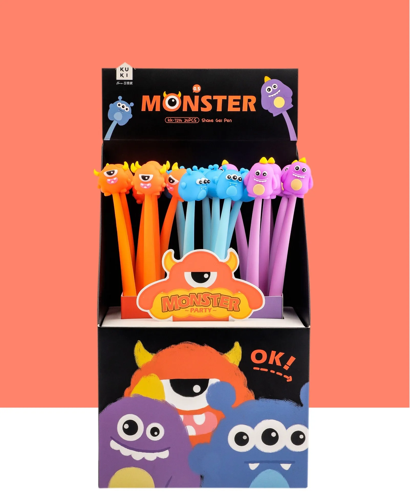 22513 MONSTER WIGGLE GEL PEN-24