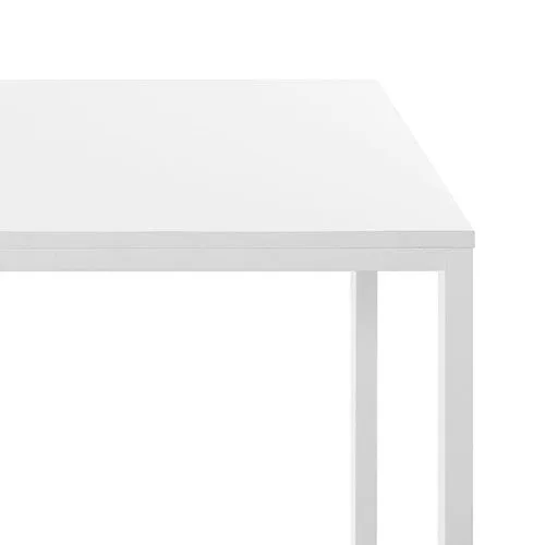 47" White Frame Laptop Computer Desk Office Table PC Laptop Study Writing Desk