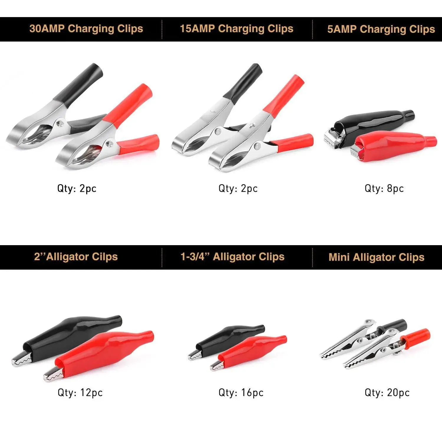 60Pcs Metal Alligator Clips
