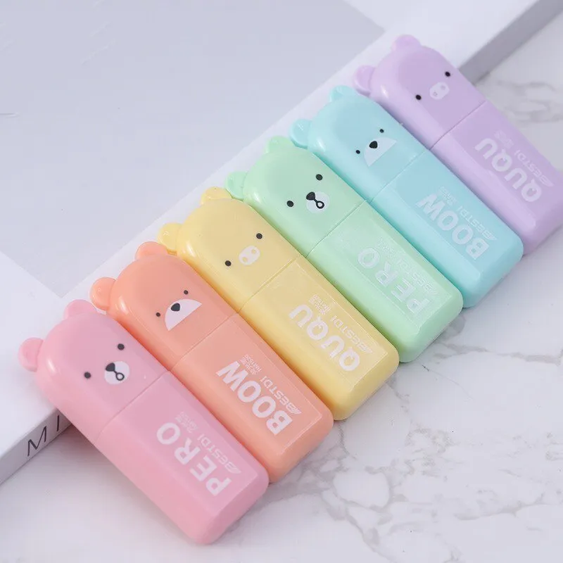6PCS/Set Fluorescent Bear Highlighters