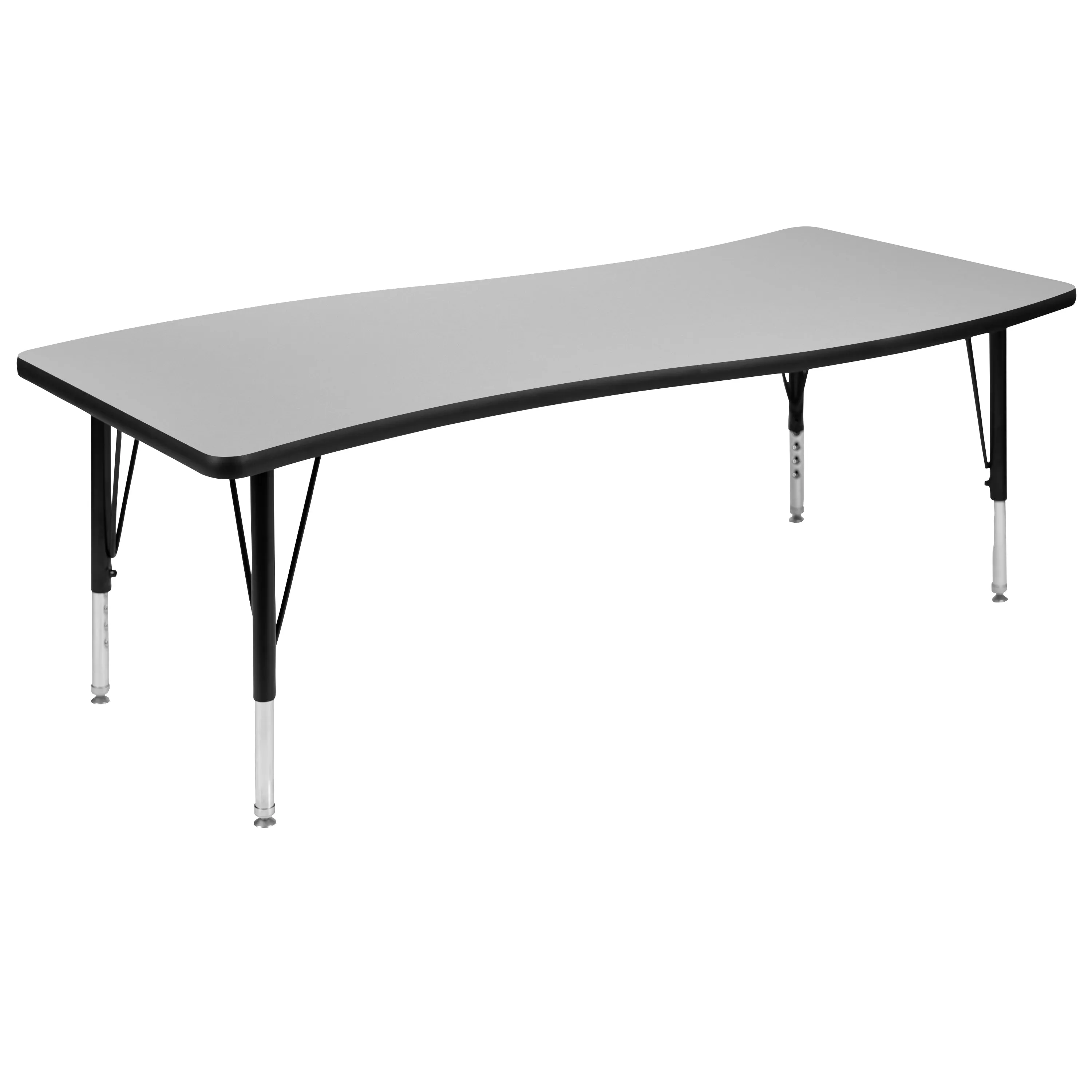 86" Oval Wave Grey Table Set XU-GRP-12CH-A3060CON-60-GY-T-P-GG