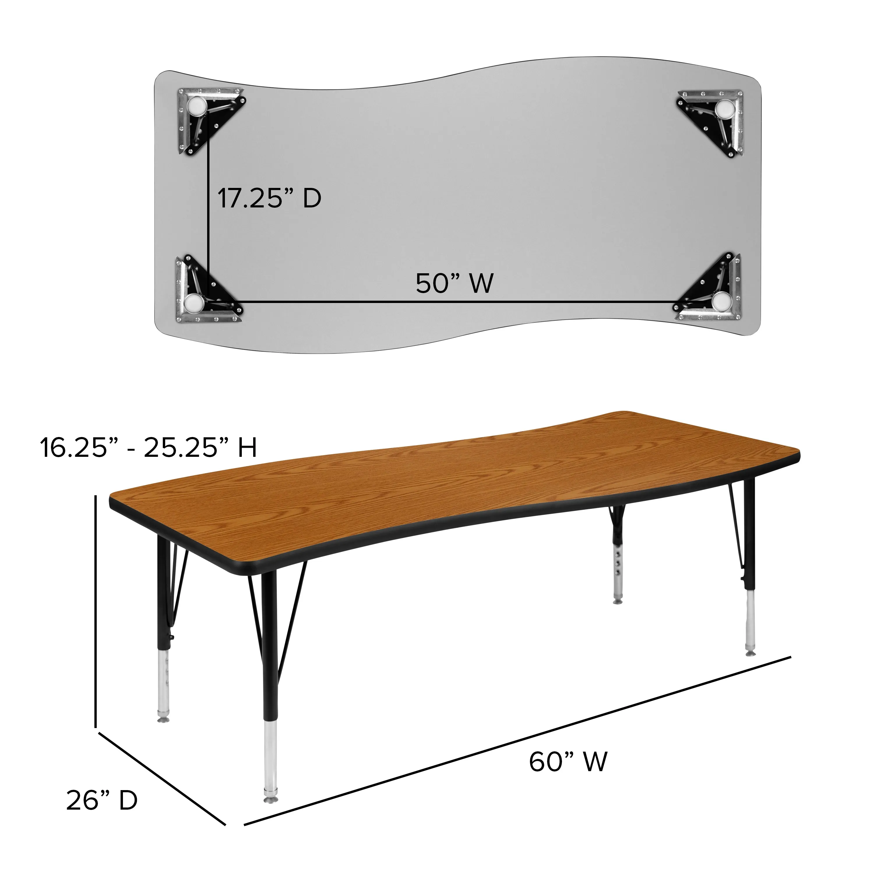 86" Oval Wave Oak Table Set XU-GRP-12CH-A3060CON-60-OAK-T-P-GG