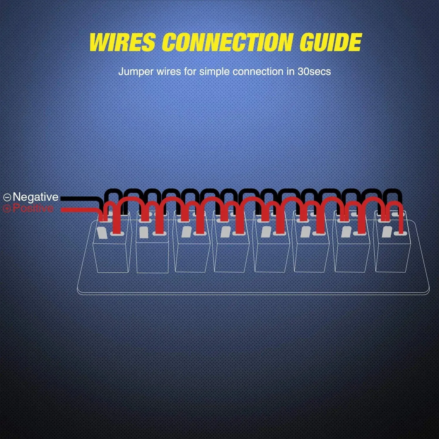 8Gang Aluminum 5Pin ON/Off Blue Rocker Switch Panel