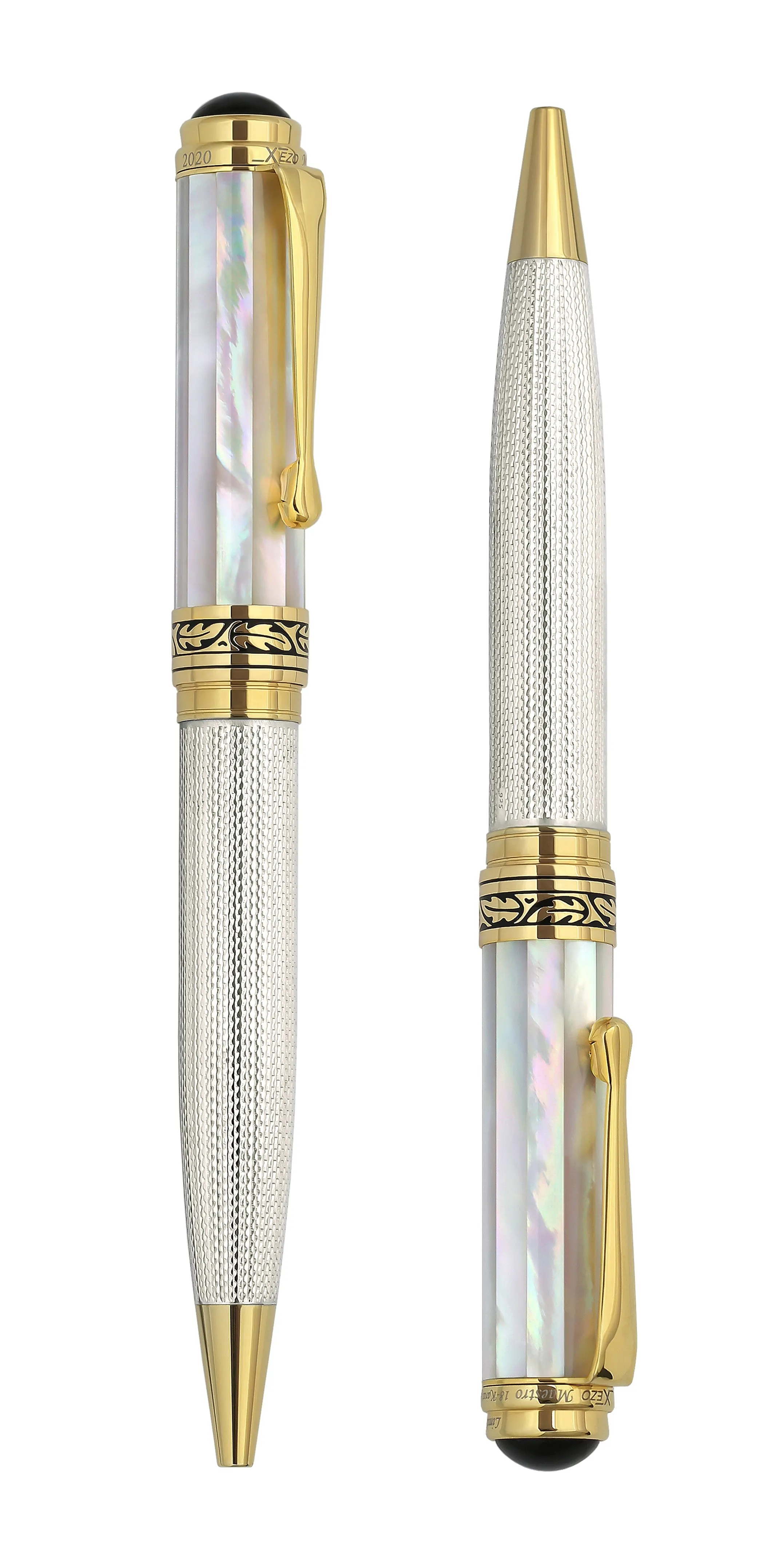 925 Sterling Silver Ballpoint Pen - Oceanic White Mother of Pearl Cap