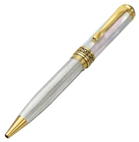 925 Sterling Silver Ballpoint Pen - Oceanic White Mother of Pearl Cap