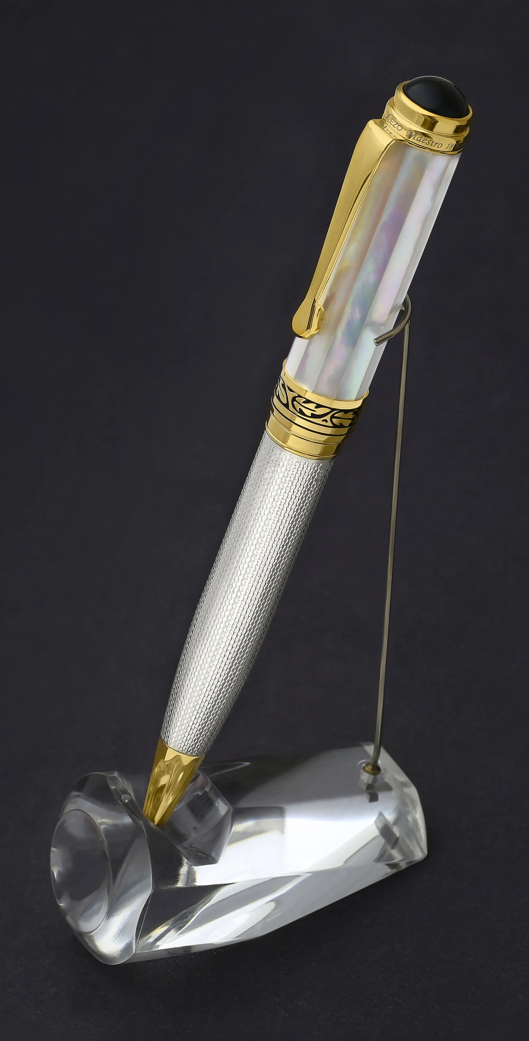 925 Sterling Silver Ballpoint Pen - Oceanic White Mother of Pearl Cap