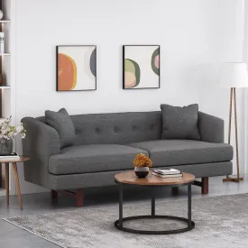 Comfy 3 Seat Sofa With Wooden Legs, For Living Room And Study - Charcoal by Couch.com