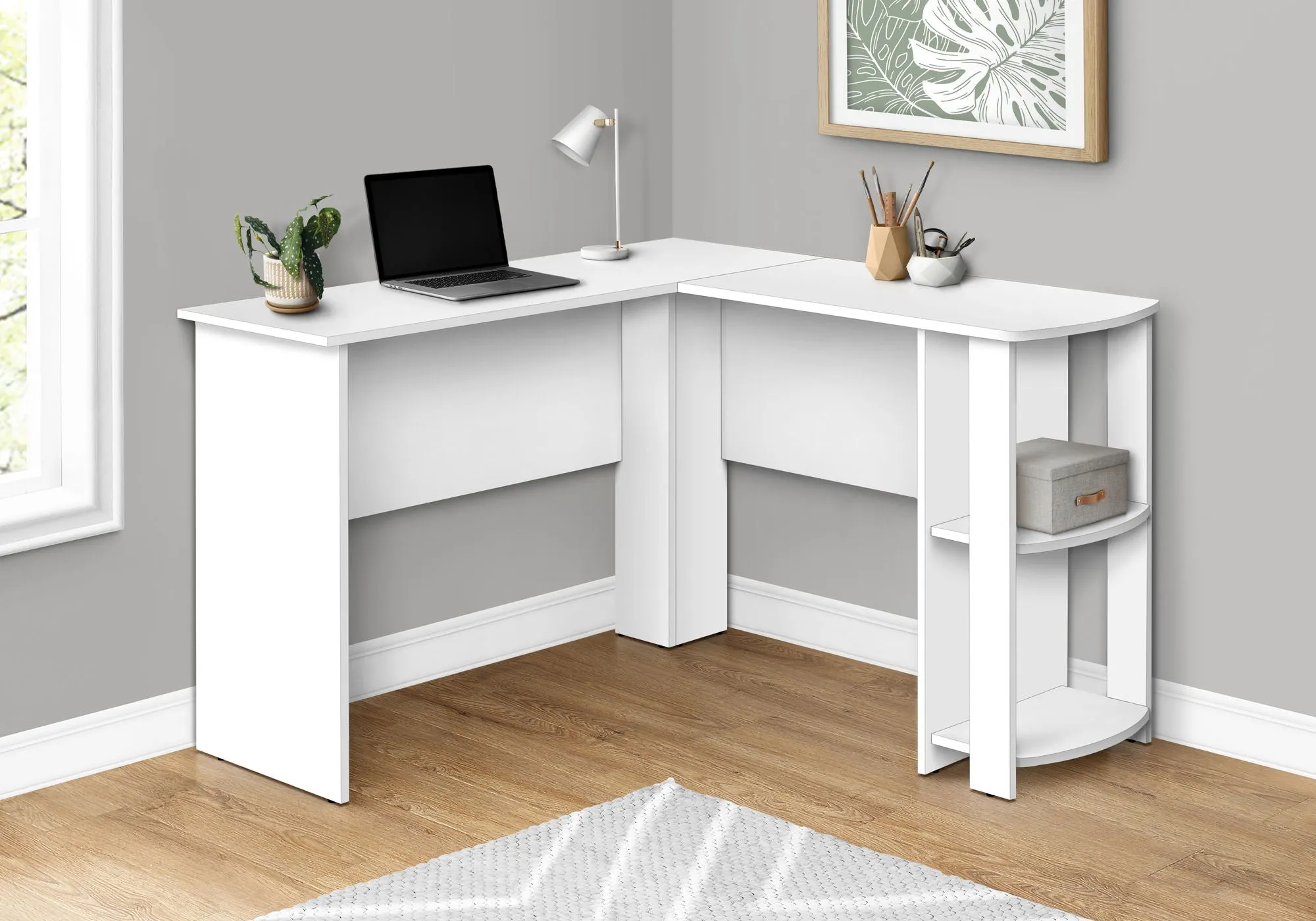 Computer Desk, Home Office, Corner, Storage Shelves, L Shape, Laptop, Contemporary & Modern by Couch.com