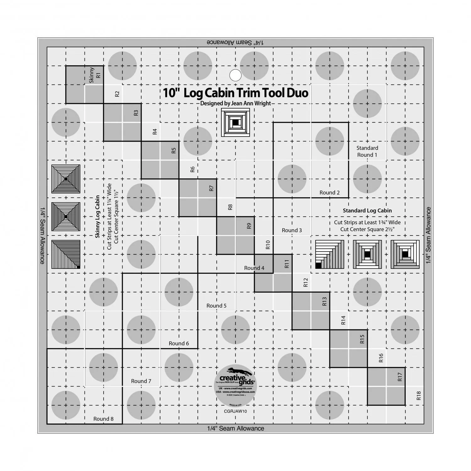 Creative Grid 10" Log Cabin Trim Tool Duo