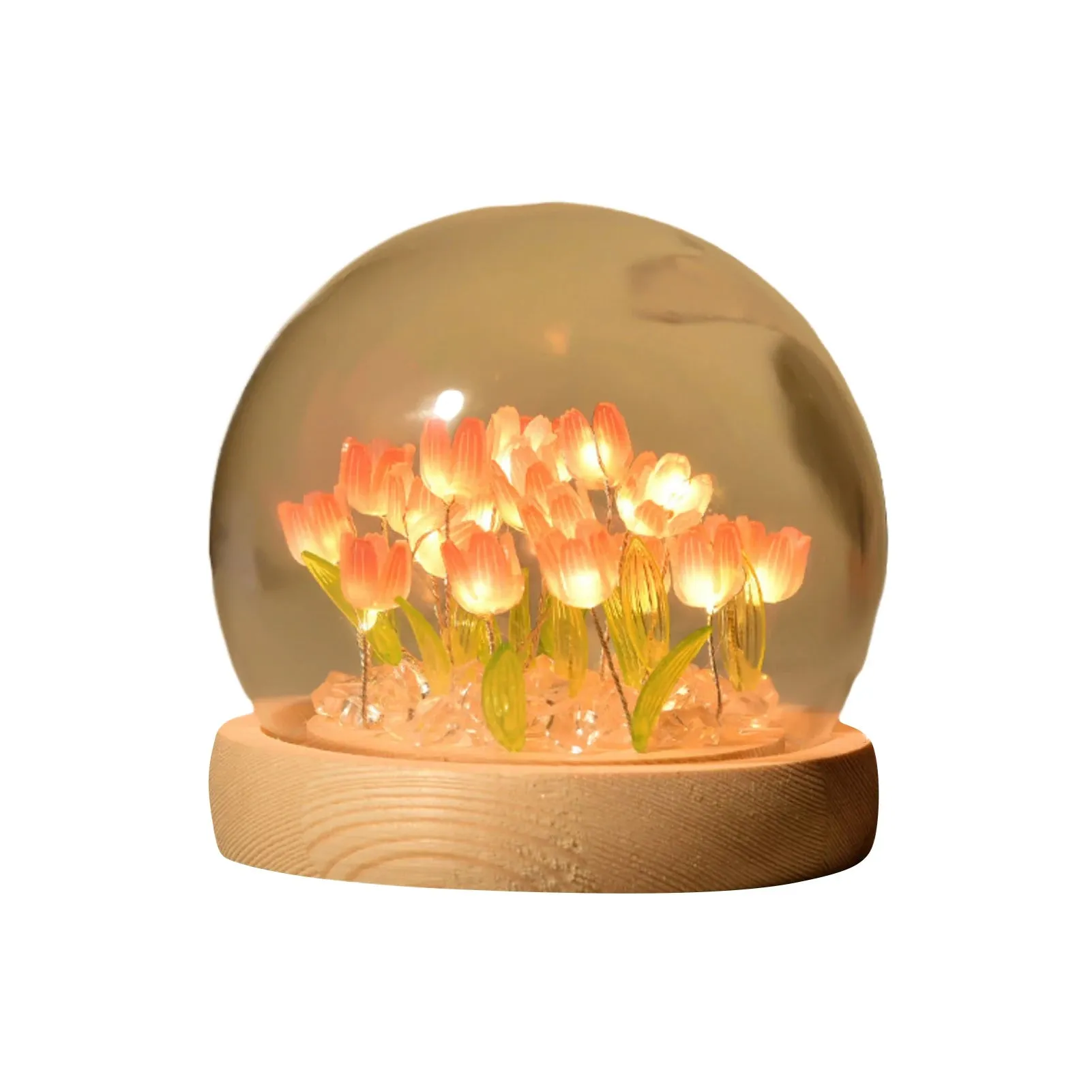 DIY Handmade Artificial Tulip LED Night Light – Bedside Table Lamp for Bedroom Decor, Christmas & Birthday Gifts