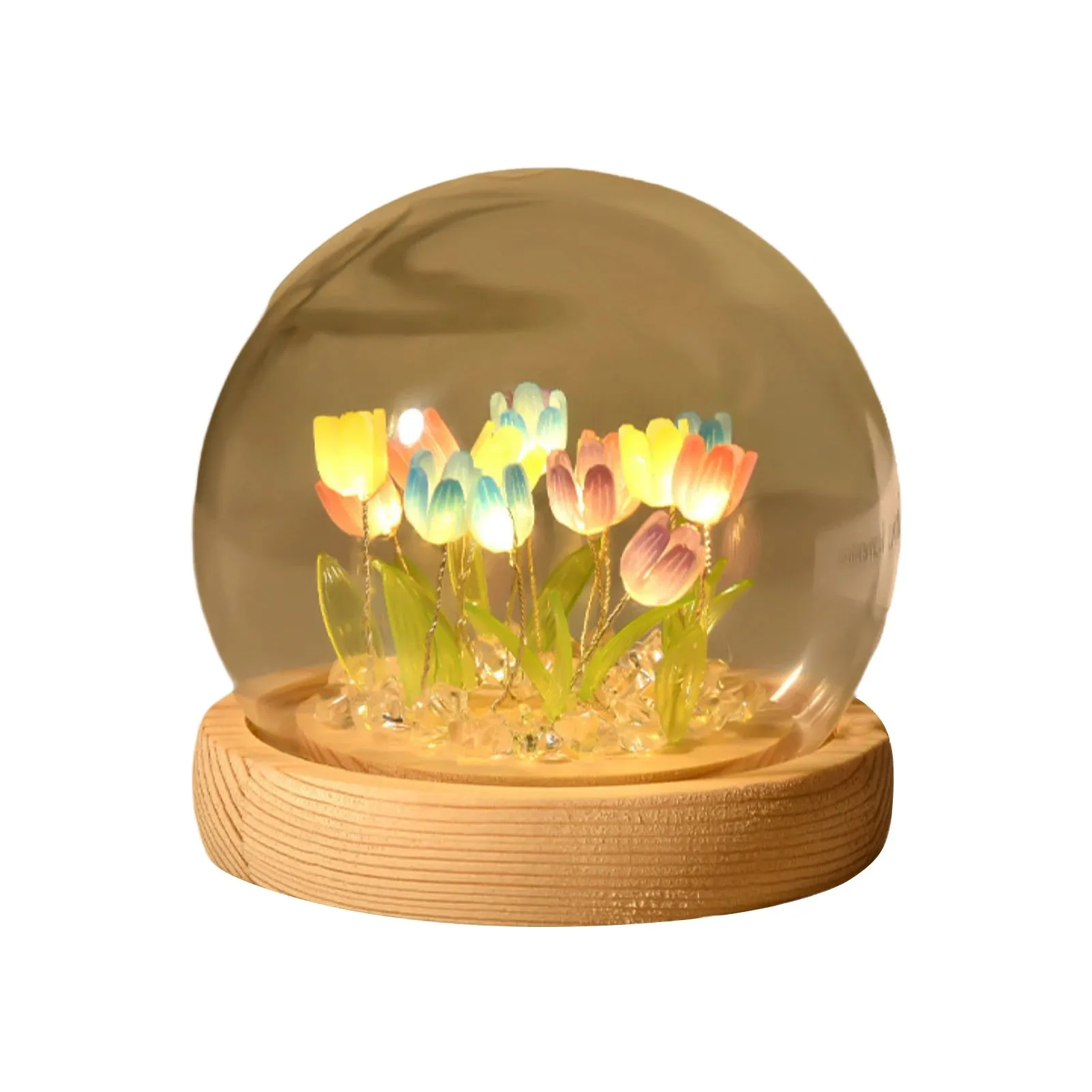 DIY Handmade Artificial Tulip LED Night Light – Bedside Table Lamp for Bedroom Decor, Christmas & Birthday Gifts