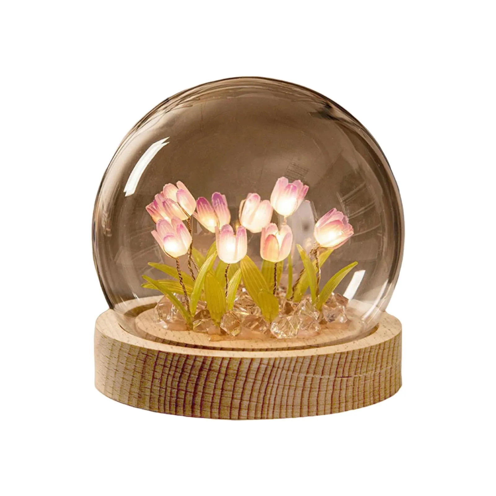 DIY Handmade Artificial Tulip LED Night Light – Bedside Table Lamp for Bedroom Decor, Christmas & Birthday Gifts