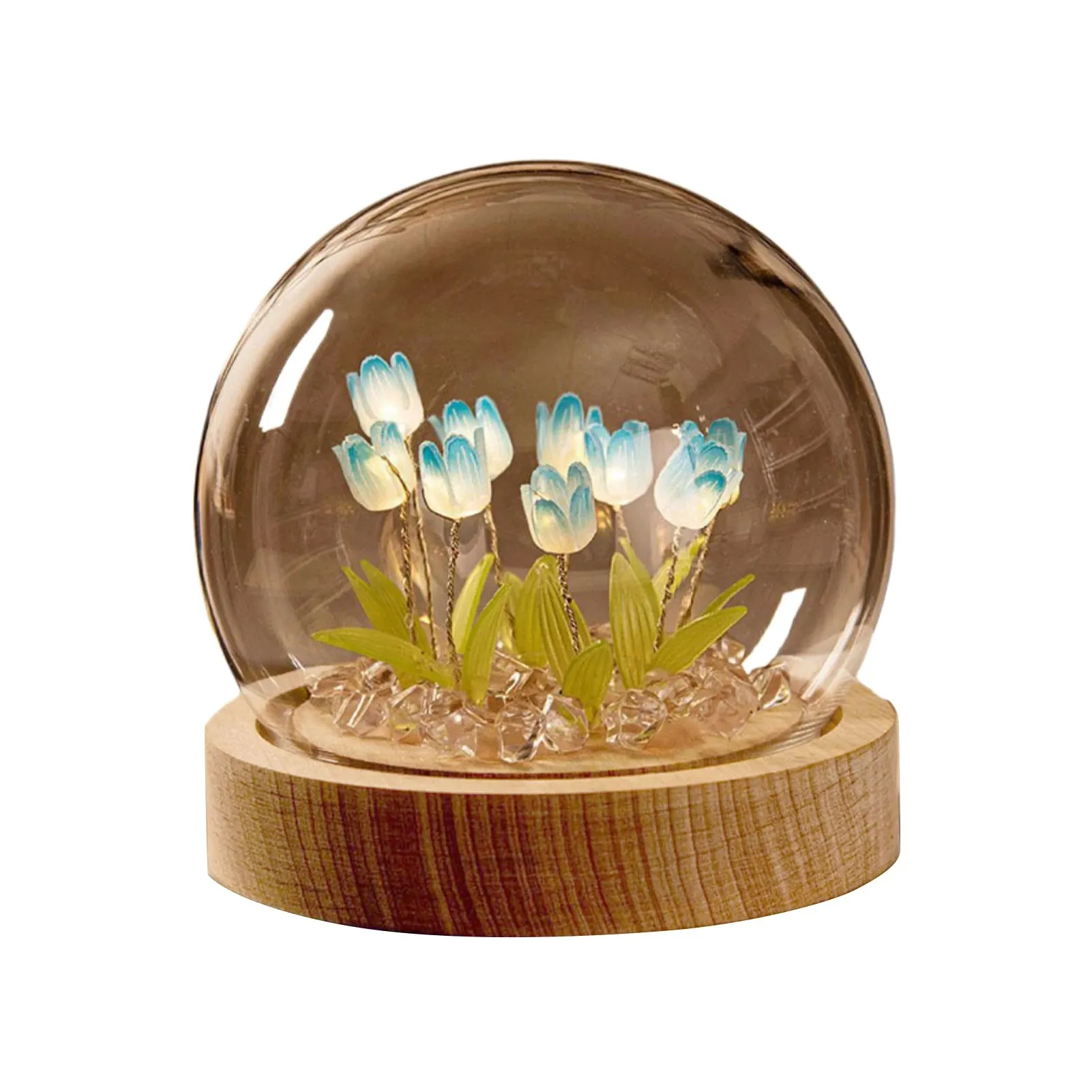 DIY Handmade Artificial Tulip LED Night Light – Bedside Table Lamp for Bedroom Decor, Christmas & Birthday Gifts