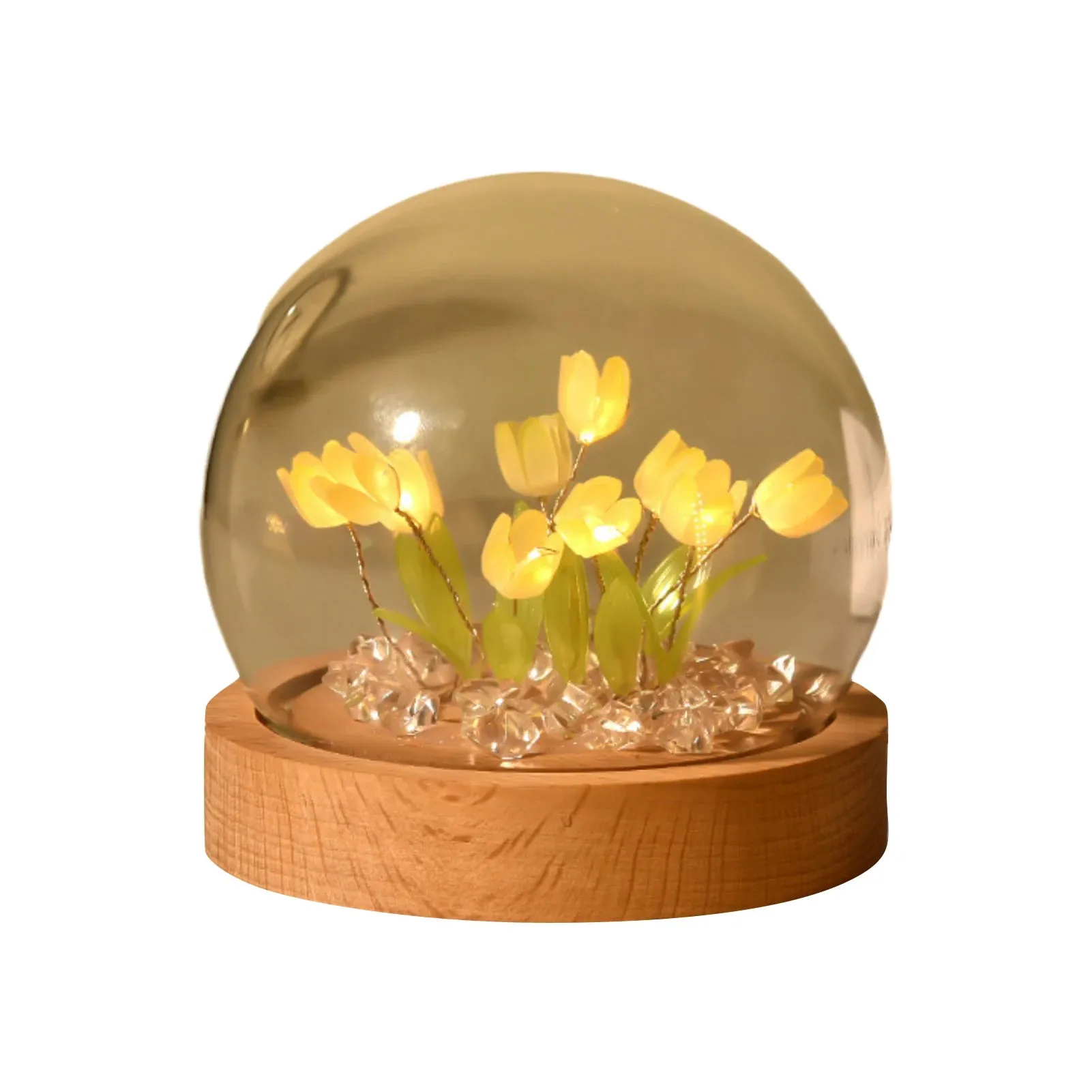 DIY Handmade Artificial Tulip LED Night Light – Bedside Table Lamp for Bedroom Decor, Christmas & Birthday Gifts