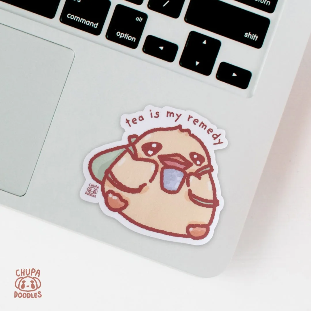 Duck Tea Is My Remedy Cute Sticker (Matte Finish)