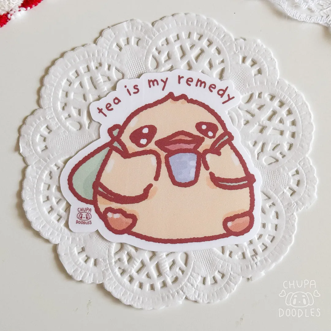 Duck Tea Is My Remedy Cute Sticker (Matte Finish)