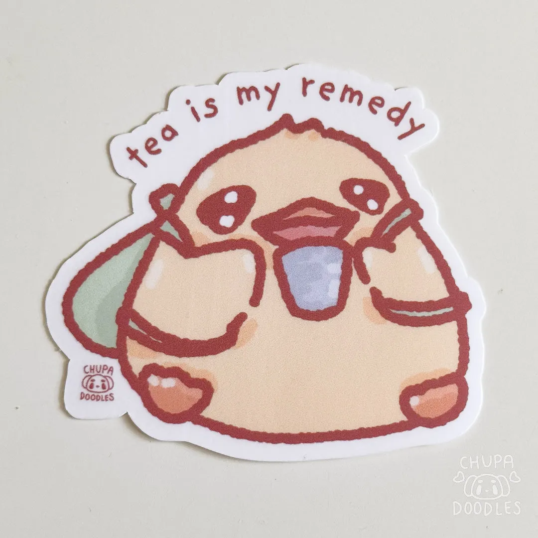 Duck Tea Is My Remedy Cute Sticker (Matte Finish)