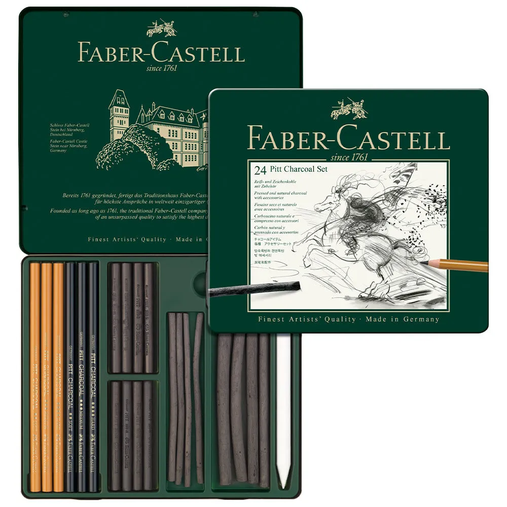 Faber-Castell Pitt Monochrome Charcoal Set Metal Tin