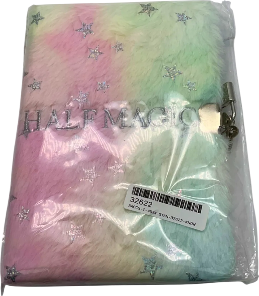 Half Magic Multicolour Star Patterned Plush Notebook