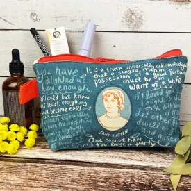Jane Austen Accessory Bag - Zip Top