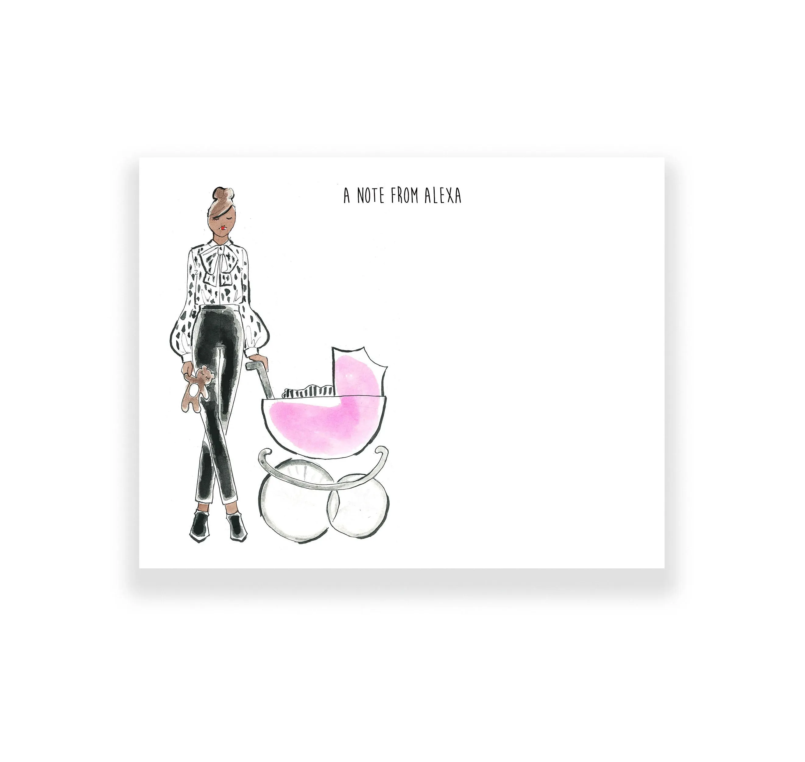 Mama   Baby Pink Personalized Stationery