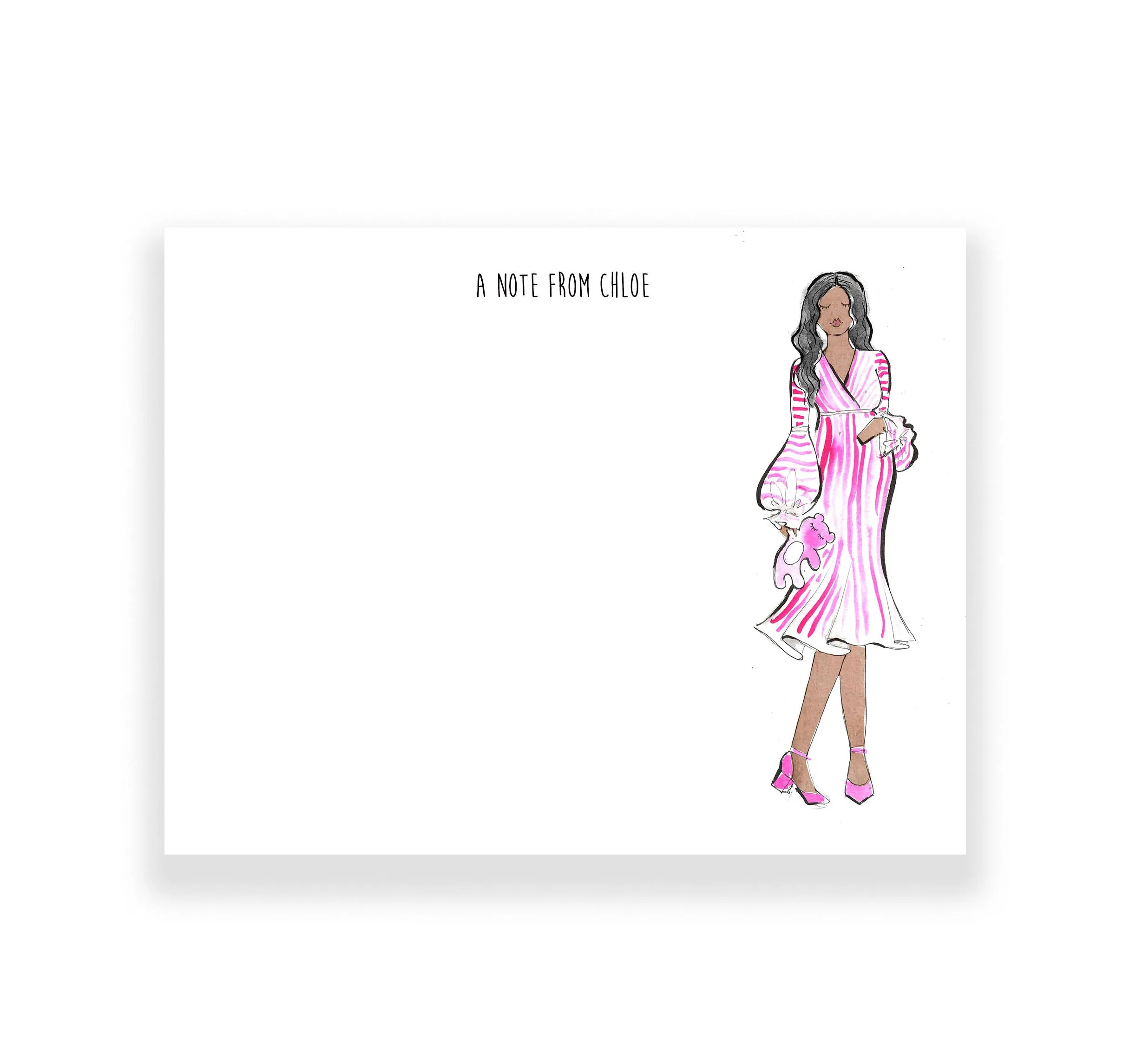 Mama   Pink Bear Personalized Stationery