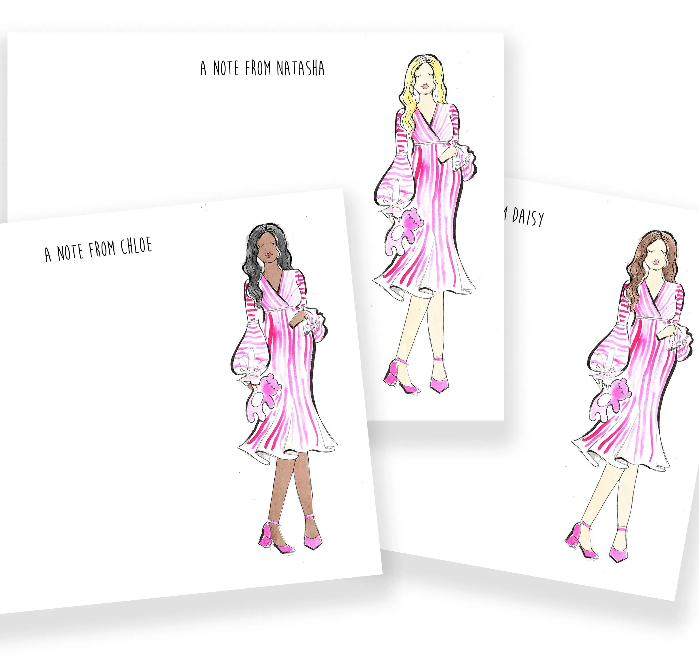 Mama   Pink Bear Personalized Stationery