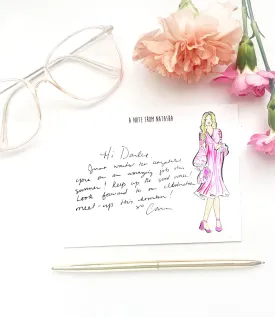 Mama   Pink Bear Personalized Stationery