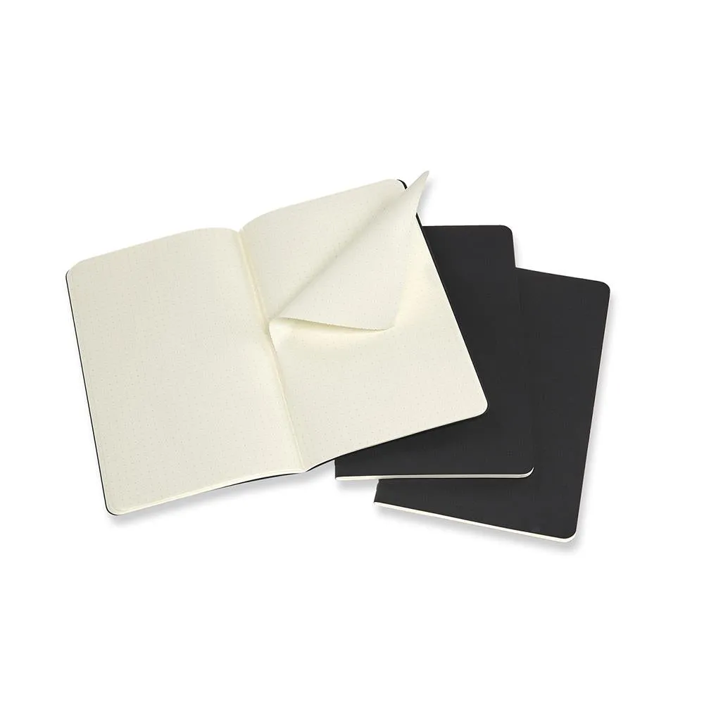 Moleskine Cahier Journals 3pk - Large, Dotgrid, Black