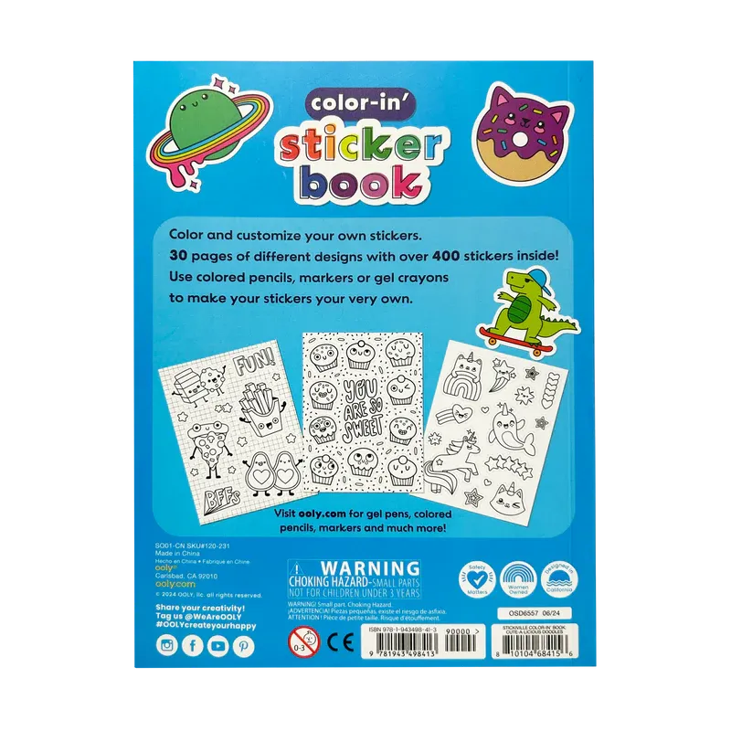 *NEW* Ooly Stickiville Color-in' Sticker Book