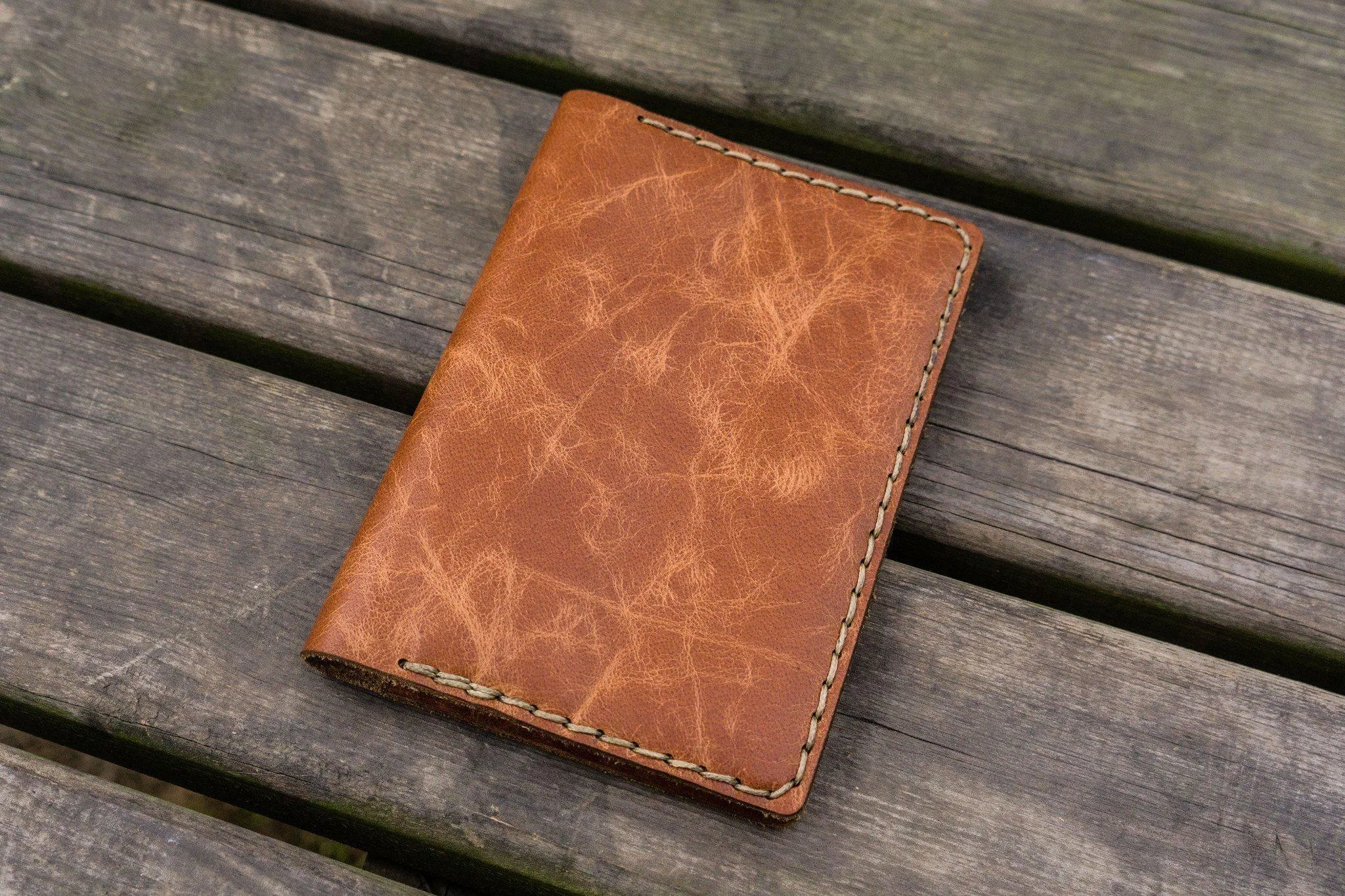 No.33 Personalized Leather Field Notes Cover - Rustic Brown