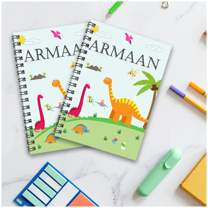 Personalised Notebook (A5 Size) - Dino