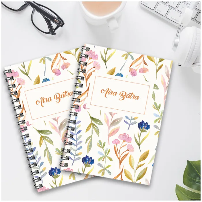 Personalised Notebook (A5 Size) - Wild Flower