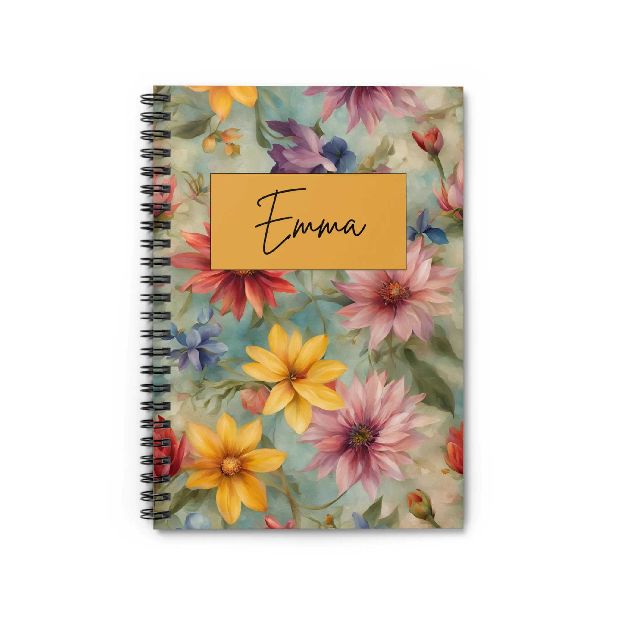 Personalized Floral Notebook