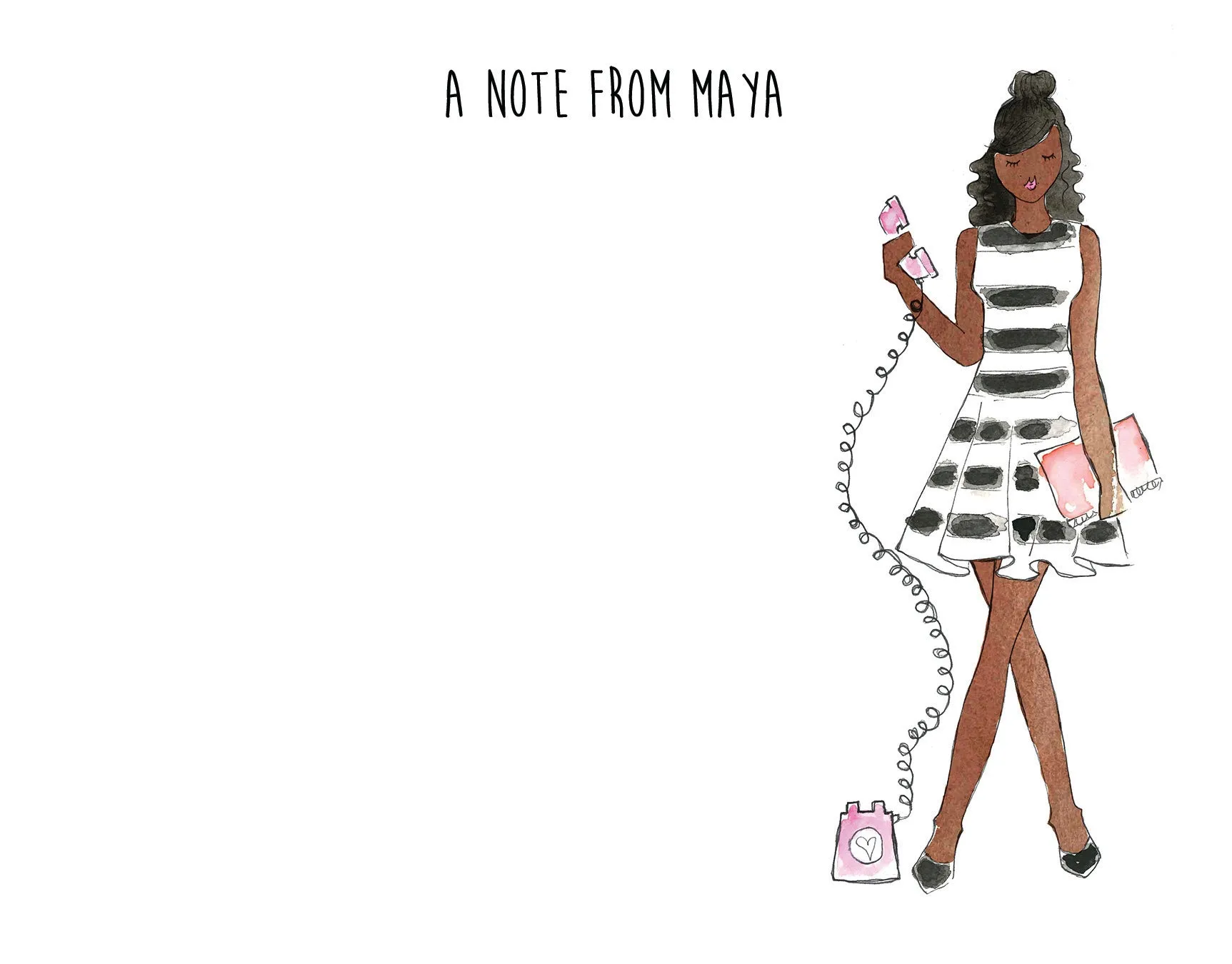 Retro Telephone Girl Personalized Stationery