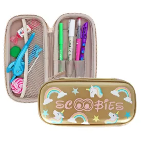 Scoobies Golden Unicorn Pencil Case | With Separate Pens Slot | Premium EVA Quality | Multi-Use Pouch