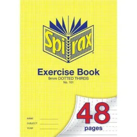 Spirax 101 Exercise Book Dotted Thirds 9Mm 70Gsm 48 Page A4