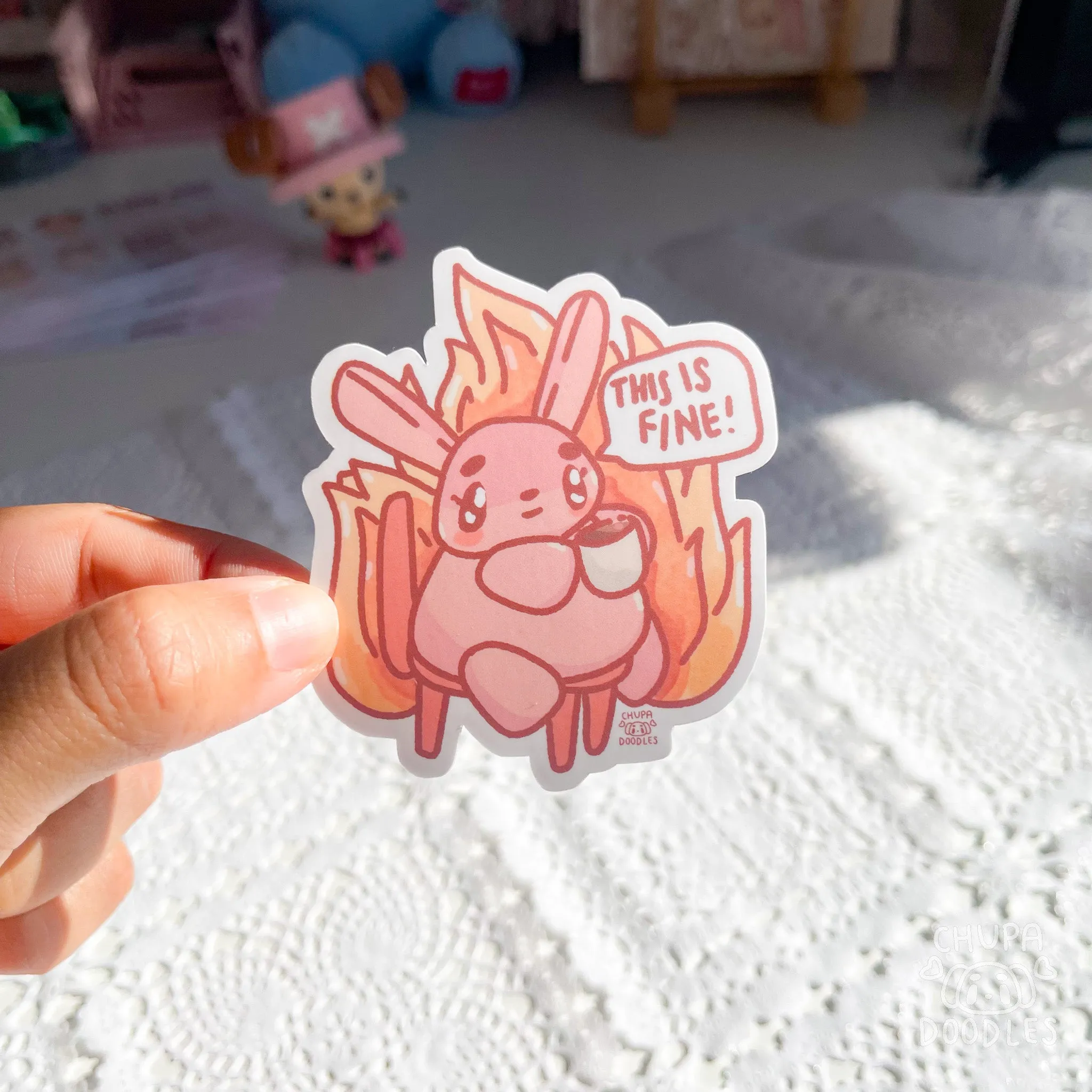 This Is Fine Cute Sticker (Matte Finish)