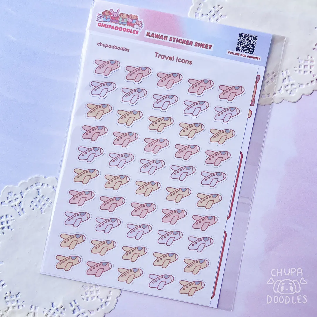 Travel Planes Planner Cute Sticker Sheet
